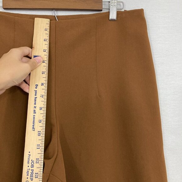 Joie Brown Side Zip Wide Leg Ankle Pants size 12 Office Career - Picture 4 of 9